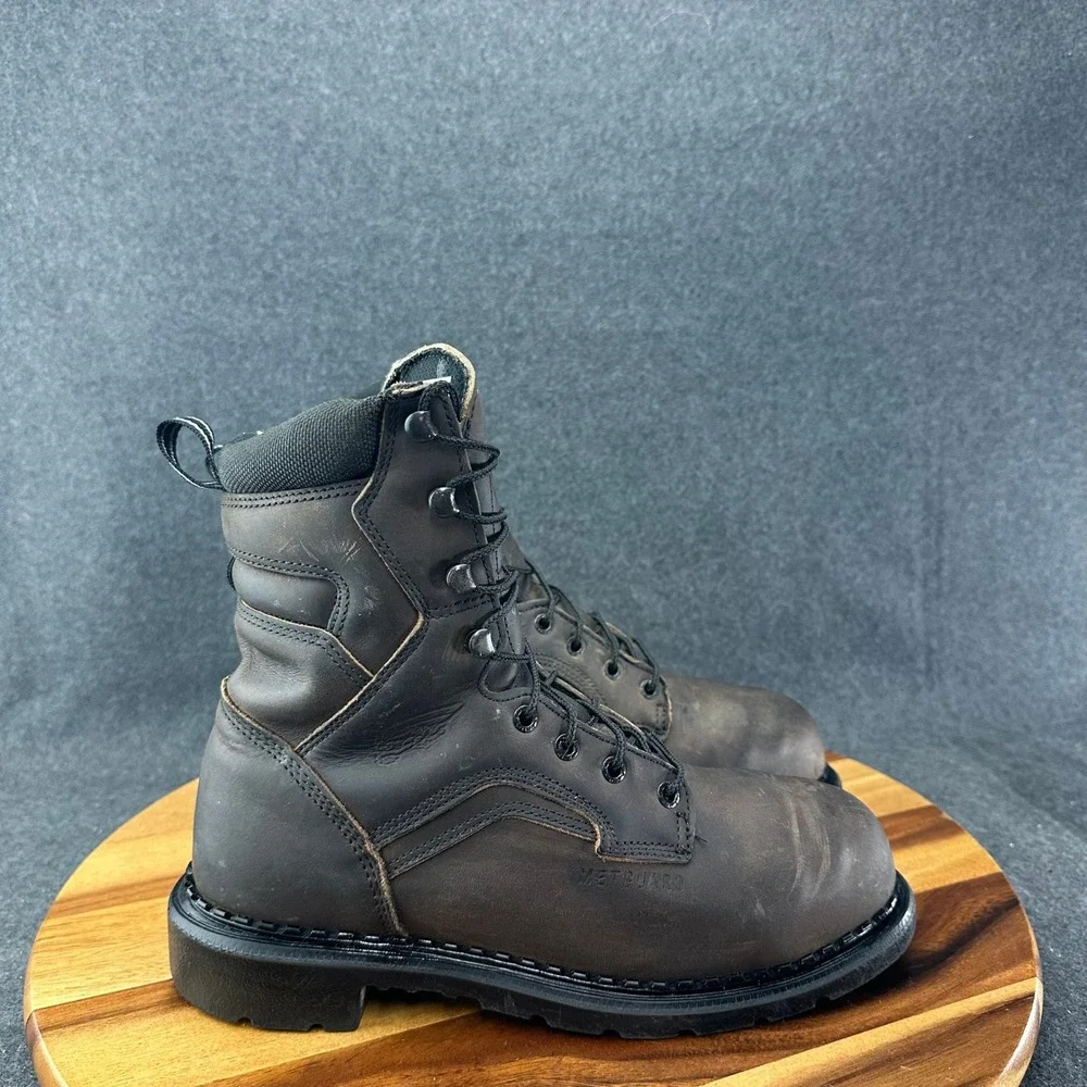 Red Wing 8 Inch Boots Men's Size 8.5D Waterproof Steel Toe Metguard Leather 4435